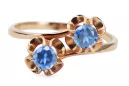 Anillo Estilo vintage Aguamarina Oro rosa antiguo original de 14k vrc266r